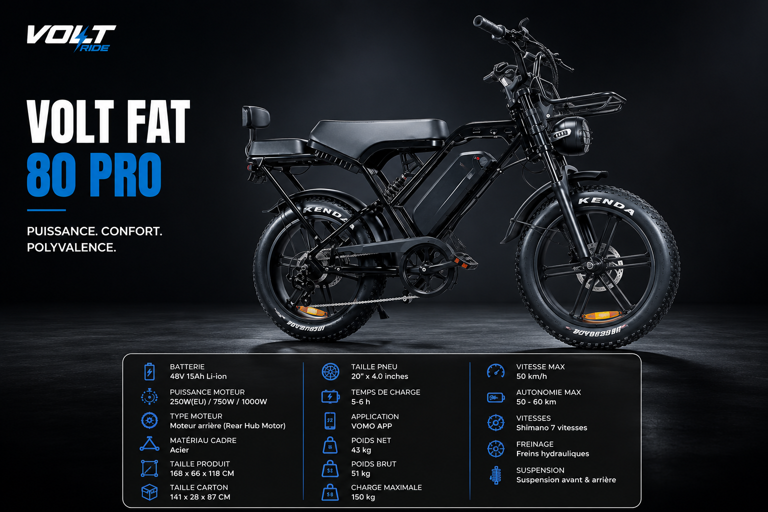 VOLT FAT 80 PRO — FAT BIKE électrique VOLT RIDE