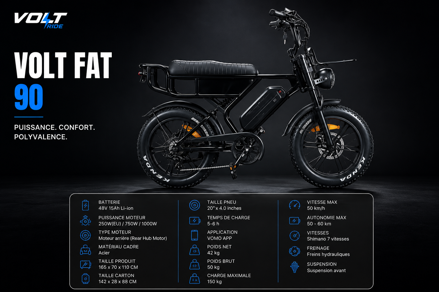 VOLT FAT 90 — FAT BIKE électrique VOLT RIDE