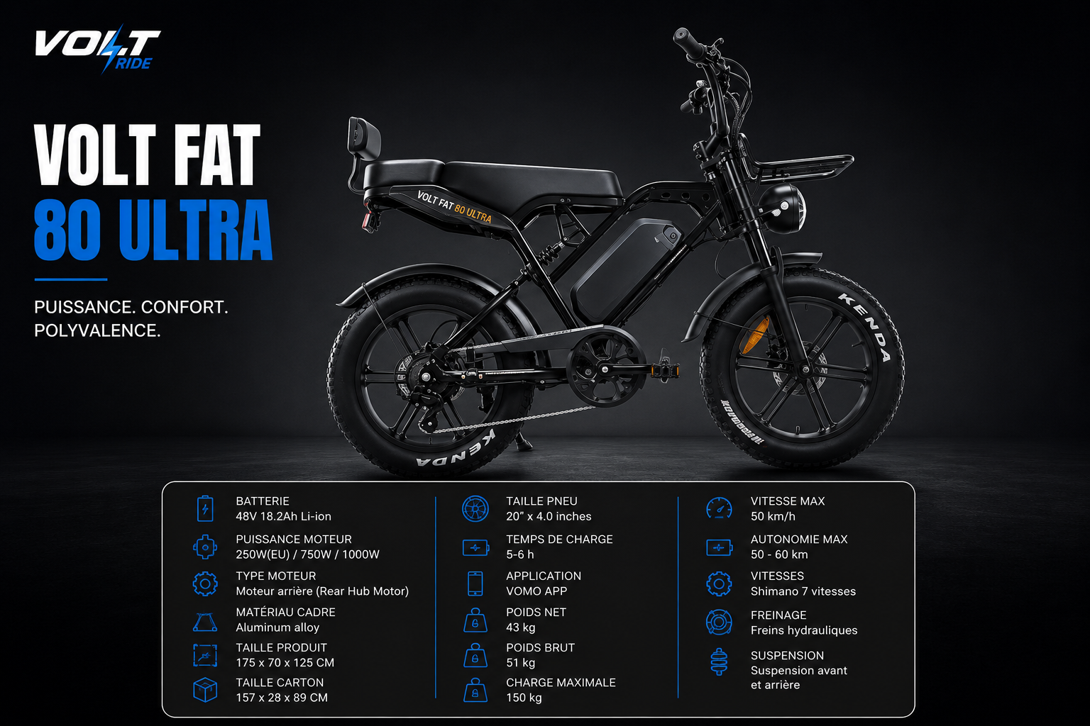 VOLT FAT 80 ULTRA — FAT BIKE électrique VOLT RIDE